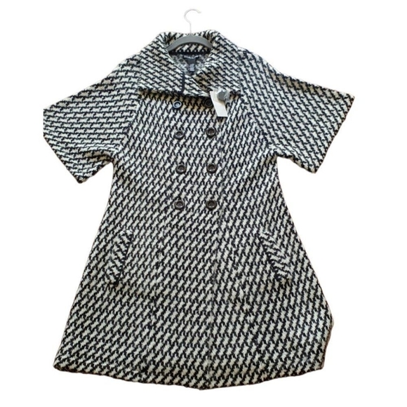 Womens Alexandra Bartlett black/white houndstooth wrap sweater classic - Picture 5 of 12